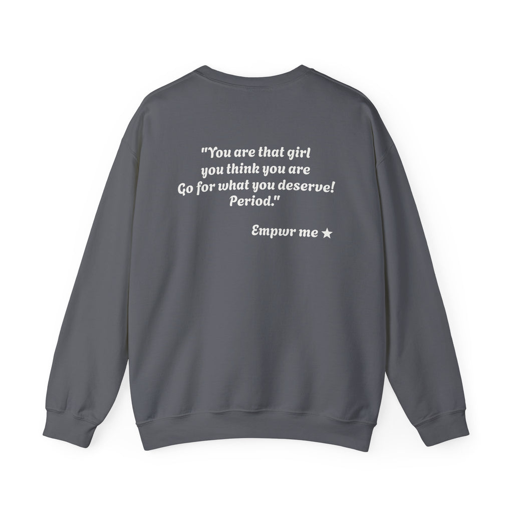 Don't Settle For Less Grey Crewneck Sweatshirt | Women Empowerment Sweatshirt